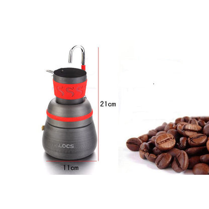 Camping Coffee Pot With Cups Aluminum Alloy Coffee Machine