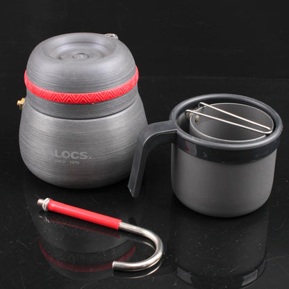 Camping Coffee Pot With Cups Aluminum Alloy Coffee Machine