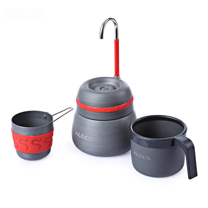 Camping Coffee Pot With Cups Aluminum Alloy Coffee Machine