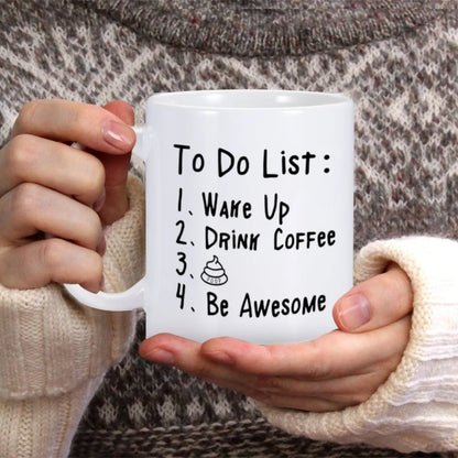 Funny Coffee Mugs with To Do List Poop