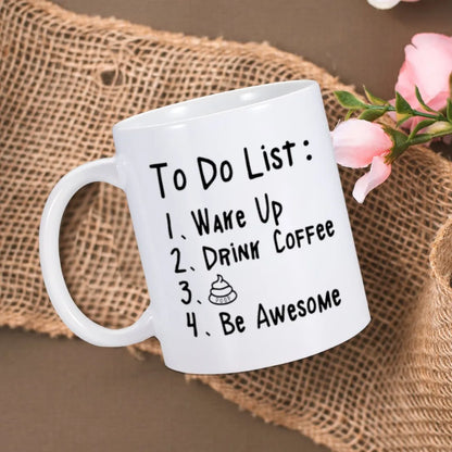 Funny Coffee Mugs with To Do List Poop