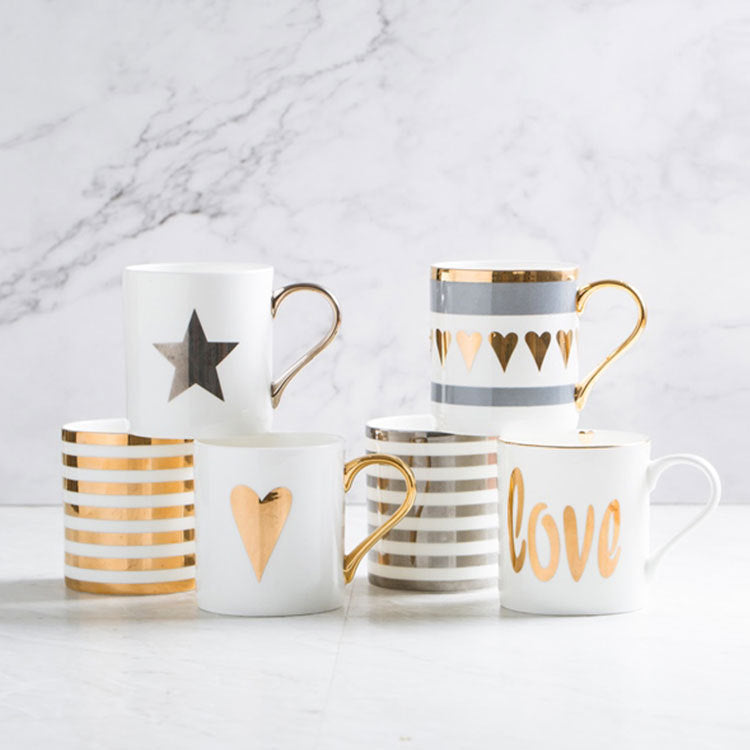 Ceramic Painted Gold Mug