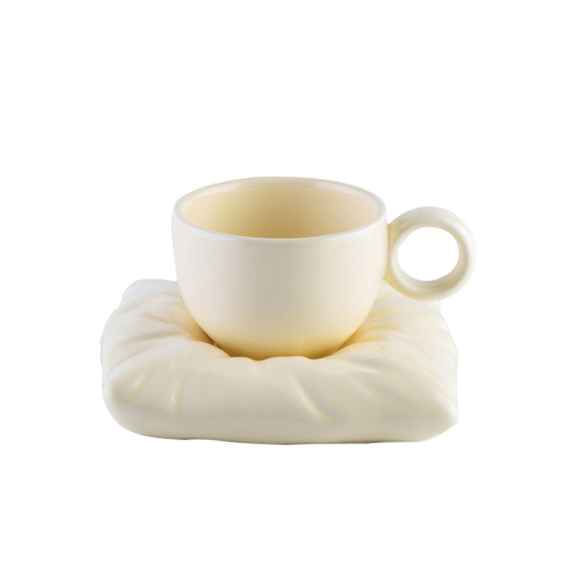 Nordic Style Ceramic Cup With Pillow Coaster