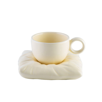 Nordic Style Ceramic Cup With Pillow Coaster