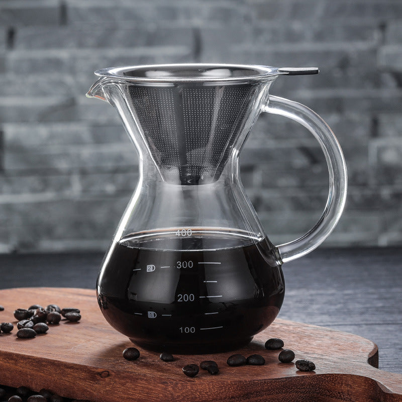 400ml glass hand coffee maker